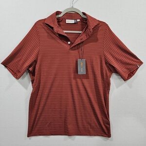 Kjus‎ Soren Twill Stripe Polo Mens Size S 48 Golf Performance UPF 50 Stretch